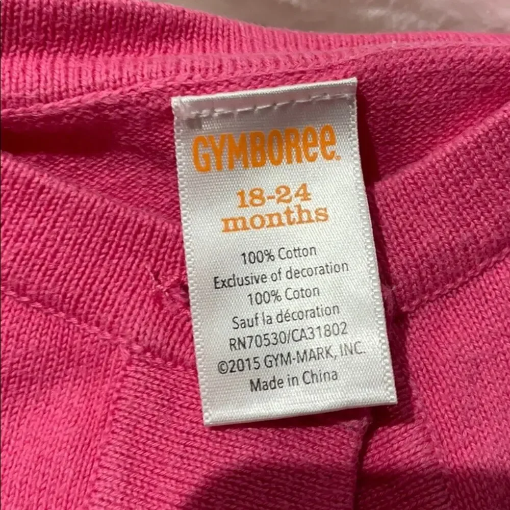 Gymboree 18-24 hot pink swing cardigan worn once